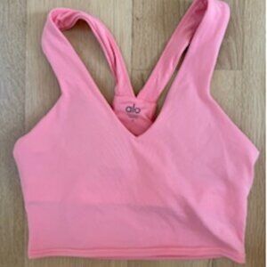 ALO YOGA Airbrush Real Bra Tank in Coral. Size: SMALL ALO Yoga